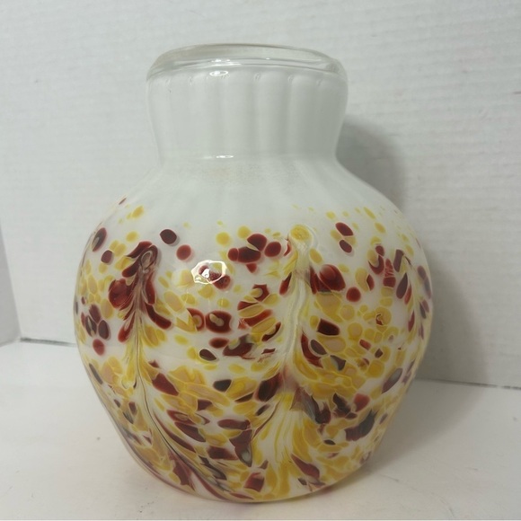 Vintage Art Glass Handblown Murano Style Vase Multicolor...
